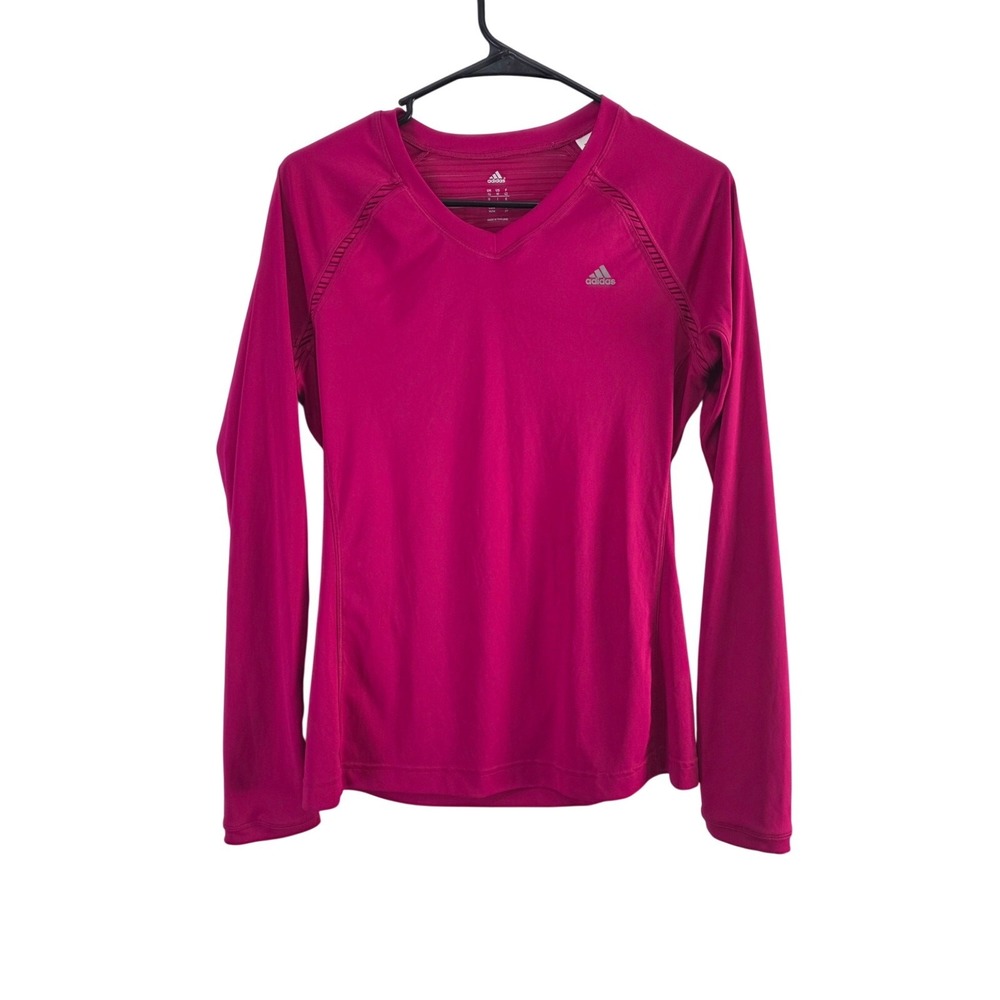 Adidas Long Sleeve Active Wear Top M Womens Pink Pullover Athleisure Yoga Gym
